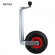 48mm Jockey wheel with pneumatic wheel red plastic rim 