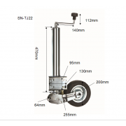 250kgs Heavy duty automatic folding jockey wheel with fixed clamp bracket