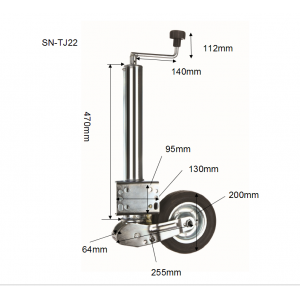 250kgs Heavy duty automatic folding jockey wheel with fixed clamp bracket