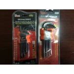 Durable wrench 9 pc hex key set
